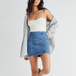 Free people denim mini skirt